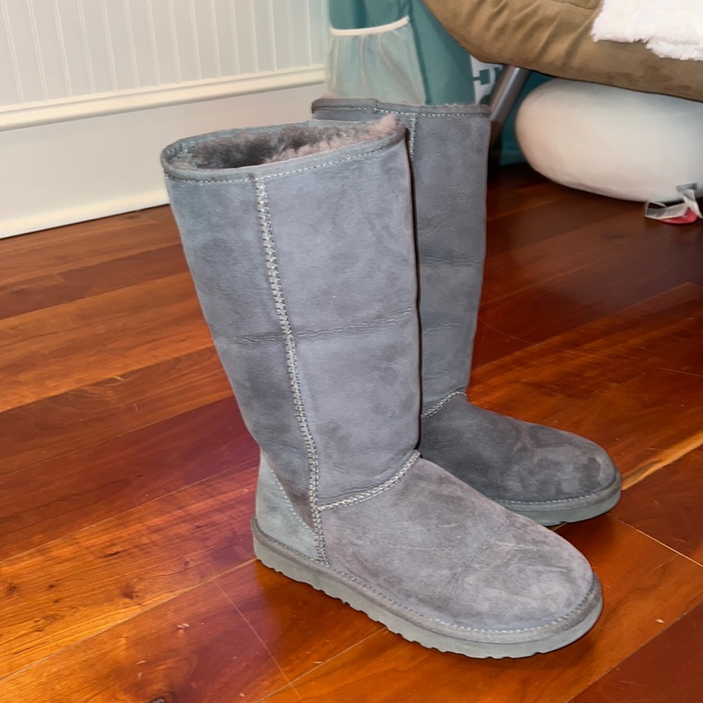 tall gray UGG boots